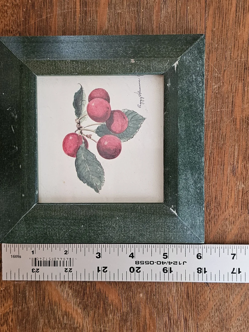 Vintage Peggy Abrams Fruit Prints Set of 3 Green Frames Cottagecore